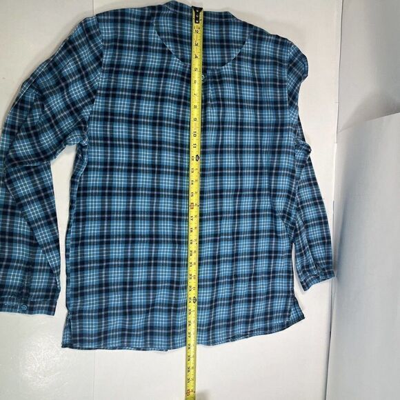 L.L. Bean Plaid Flannel Shirt Pintuck Top Size Medium 1/2 Button Pullover - Picture 11 of 13